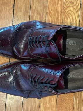 Stacy Adams Burgundy Leather Wingtip Oxfords